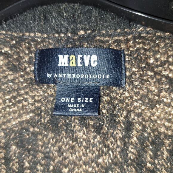 Maeve by Anthropologie floral-like pattern metallic cardigan,open front,fuzzy OS - Picture 12 of 16